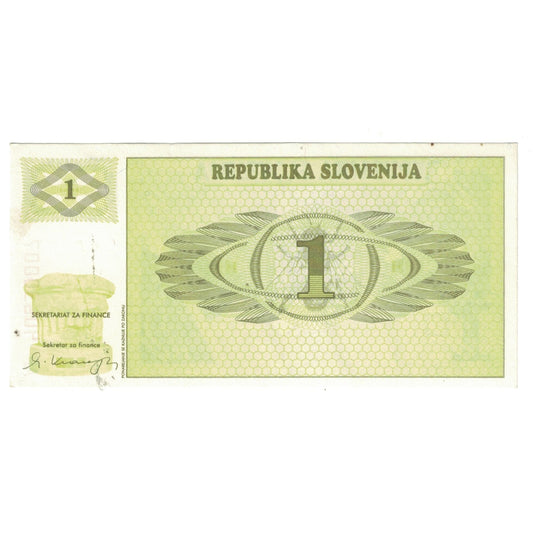 bancnota, 
  
  Slovenia, 
  
  1 (Tolar)