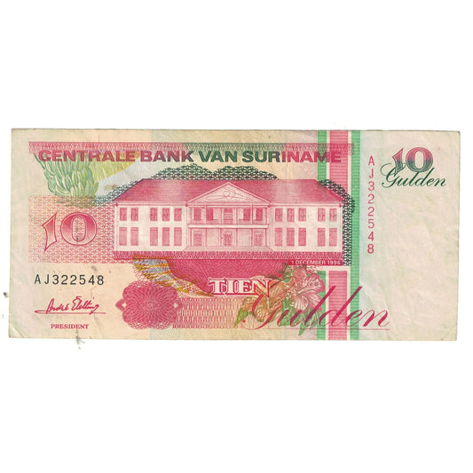 bancnota, 
  
  Surinam, 
  
  10 Gulden