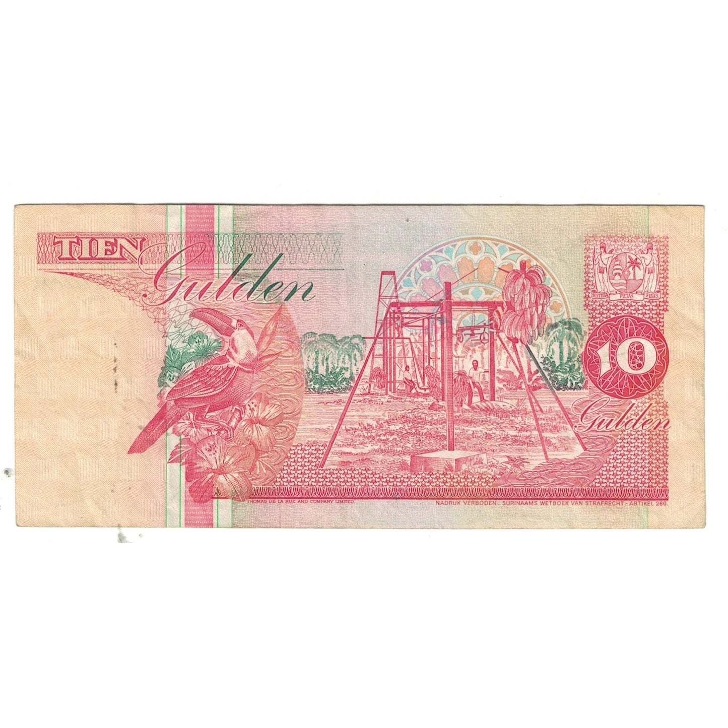 bancnota, 
  
  Surinam, 
  
  10 Gulden