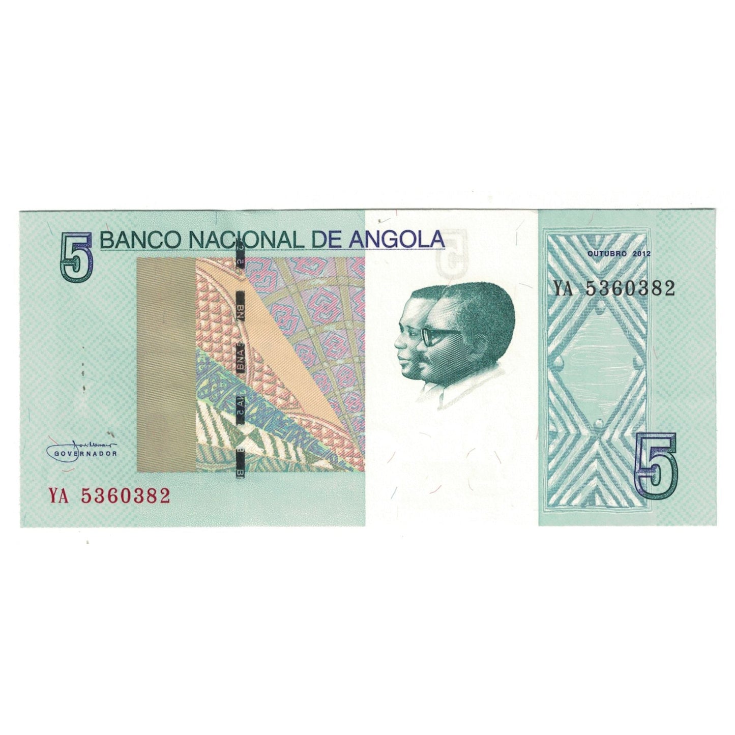 bancnota, 
  
  Angola, 
  
  5 Kwanzas