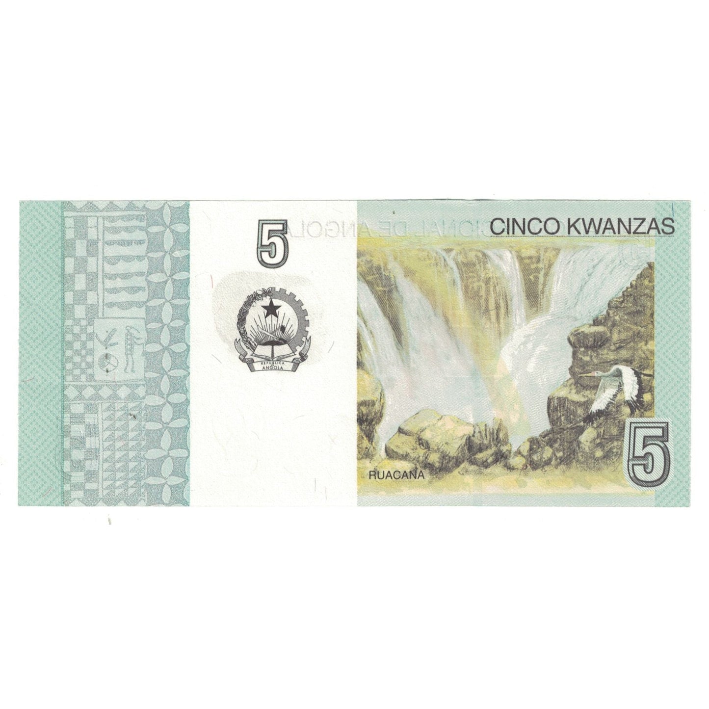 bancnota, 
  
  Angola, 
  
  5 Kwanzas