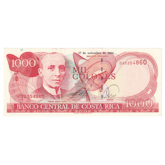 bancnota, 
  
  Costa Rica, 
  
  1000 de Coloni