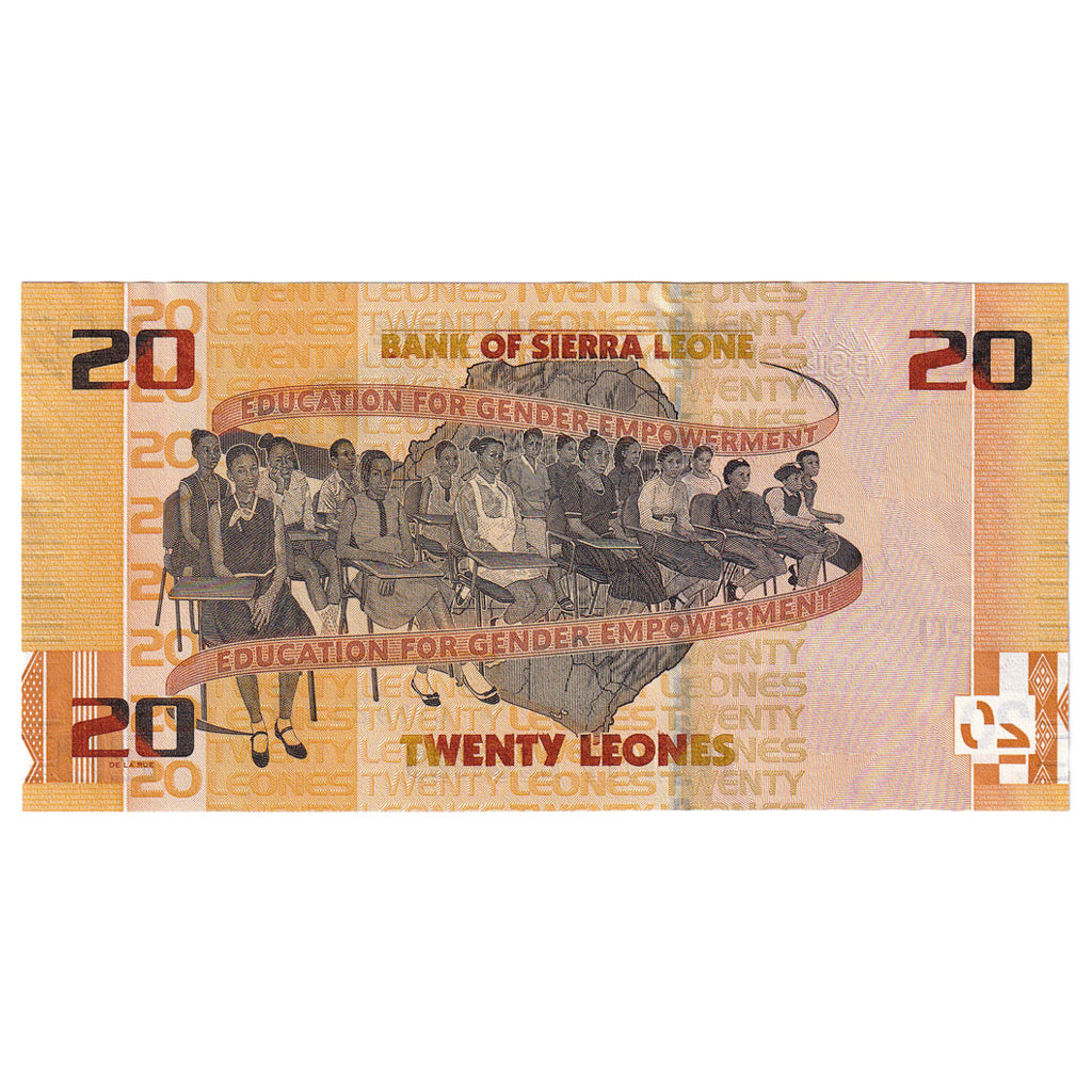 bancnota, 
  
  Sierra Leone, 
  
  20 de leoni