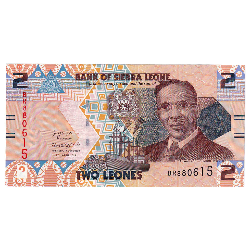 bancnota, 
  
  Sierra Leone, 
  
  2 Leoni