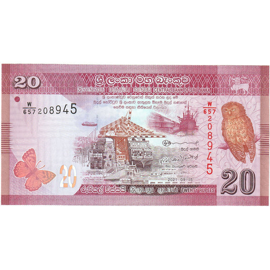 Sri Lanka, 
  
  20 de rupii, 
  
  2021