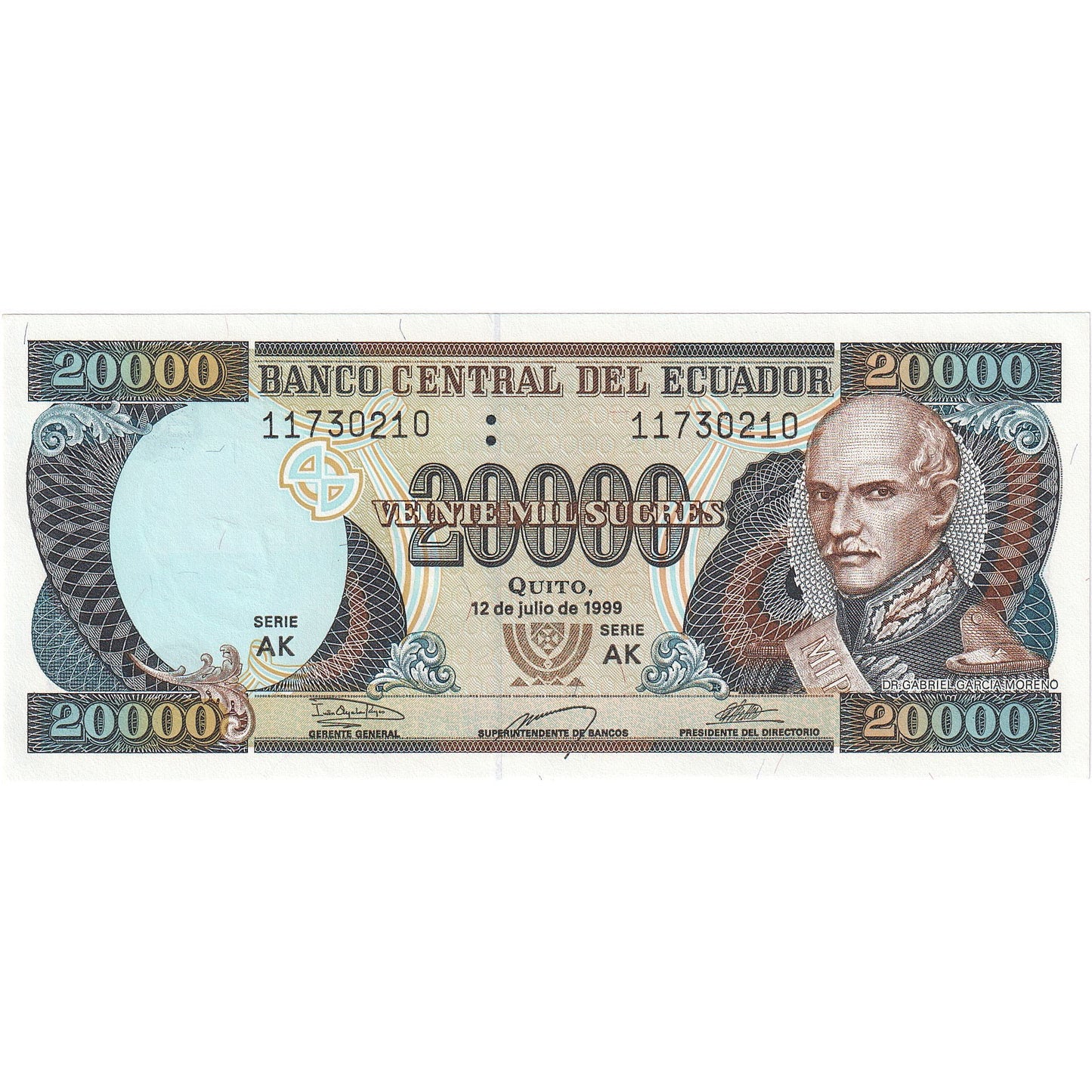 Ecuador, 
  
  20, 
  
  000 de sucre