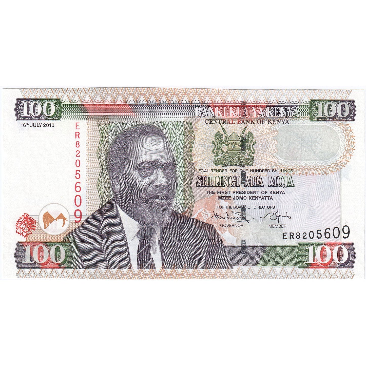 Kenya, 
  
  100 de șilingi, 
  
  2010