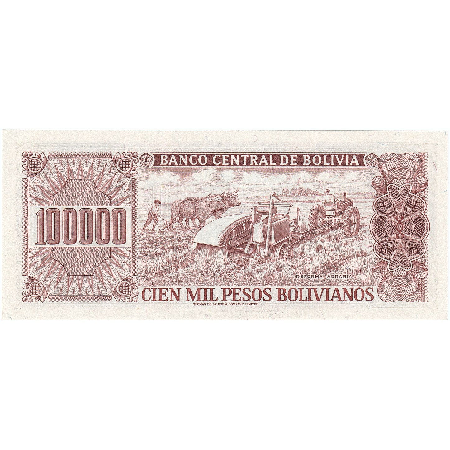 Bolivia, 
  
  100, 
  
  000 de pesos boliviani