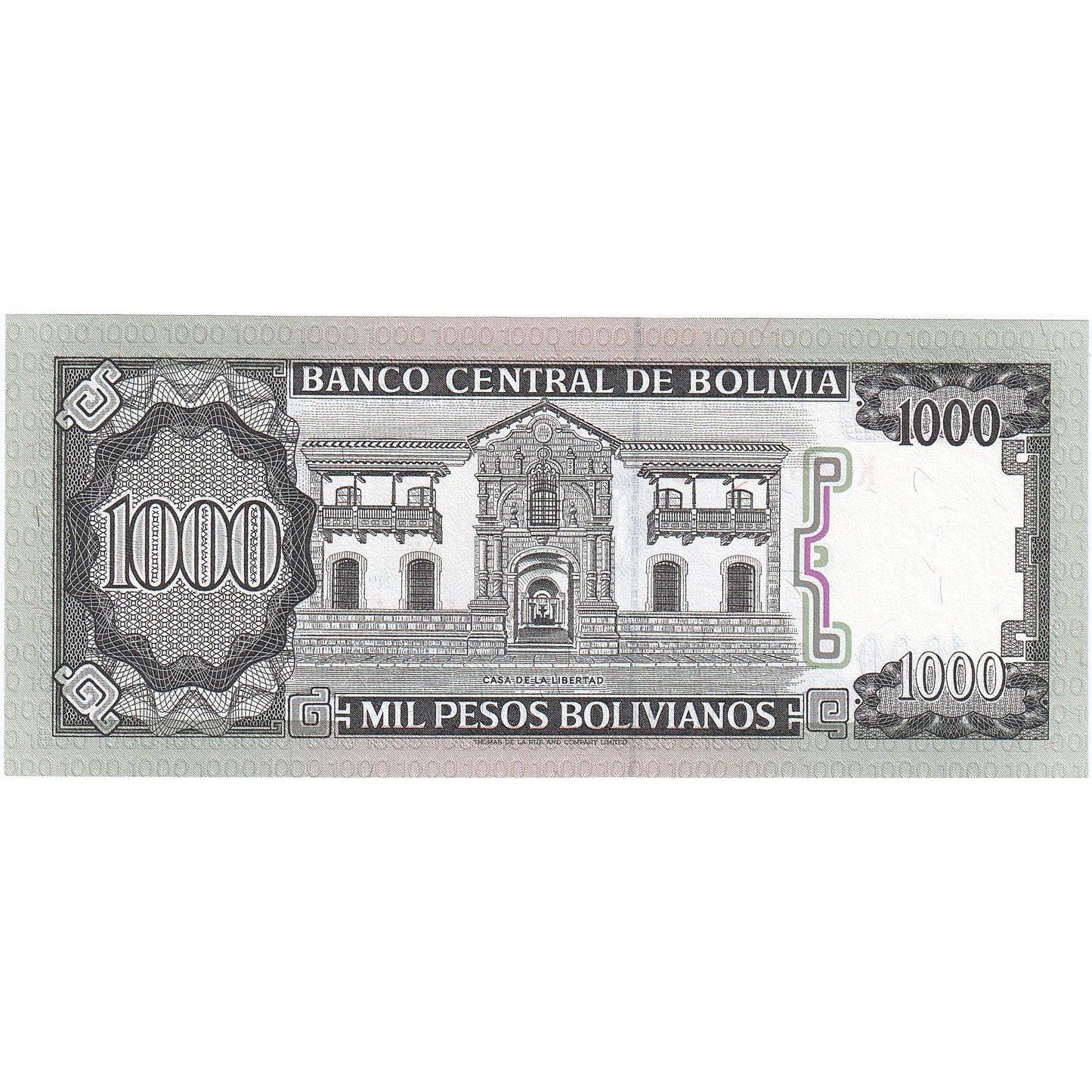 Bolivia, 
  
  1000 pesos boliviani, 
  
  1982