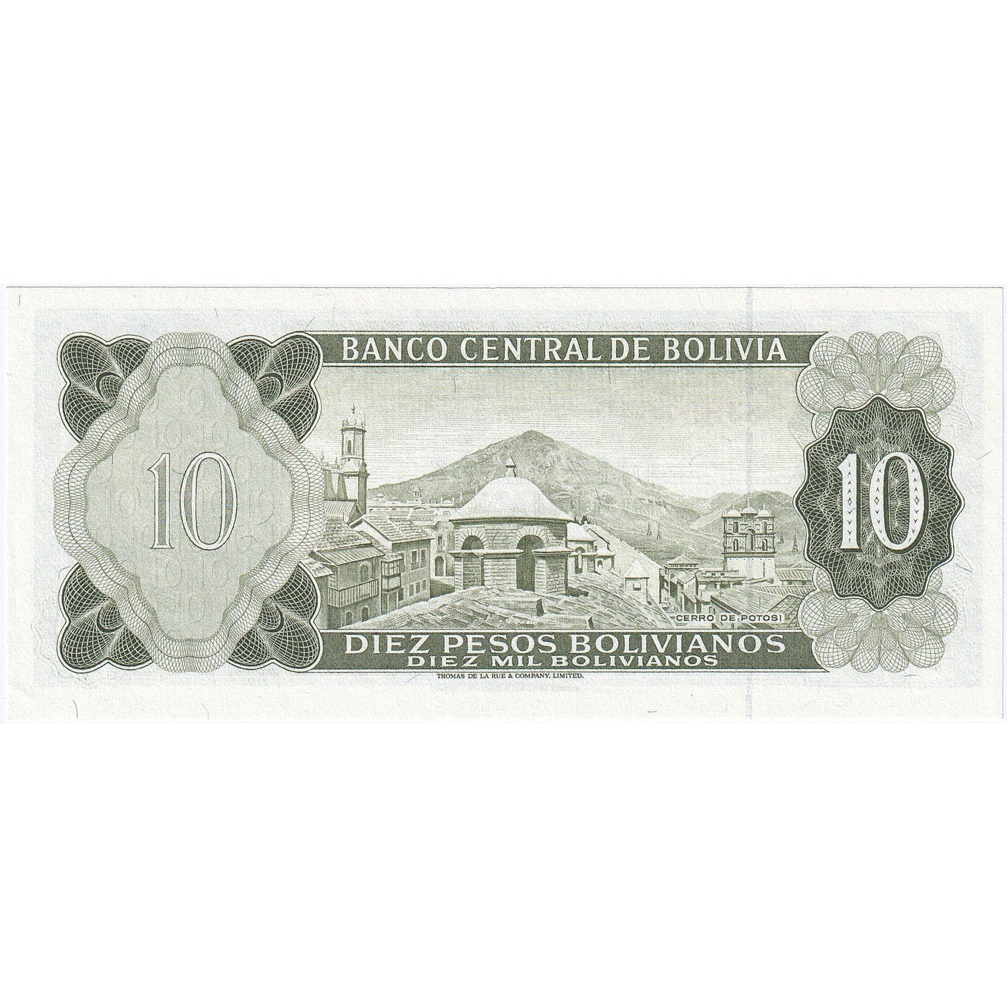 Bolivia, 
  
  10 pesos boliviani, 
  
  L.1962