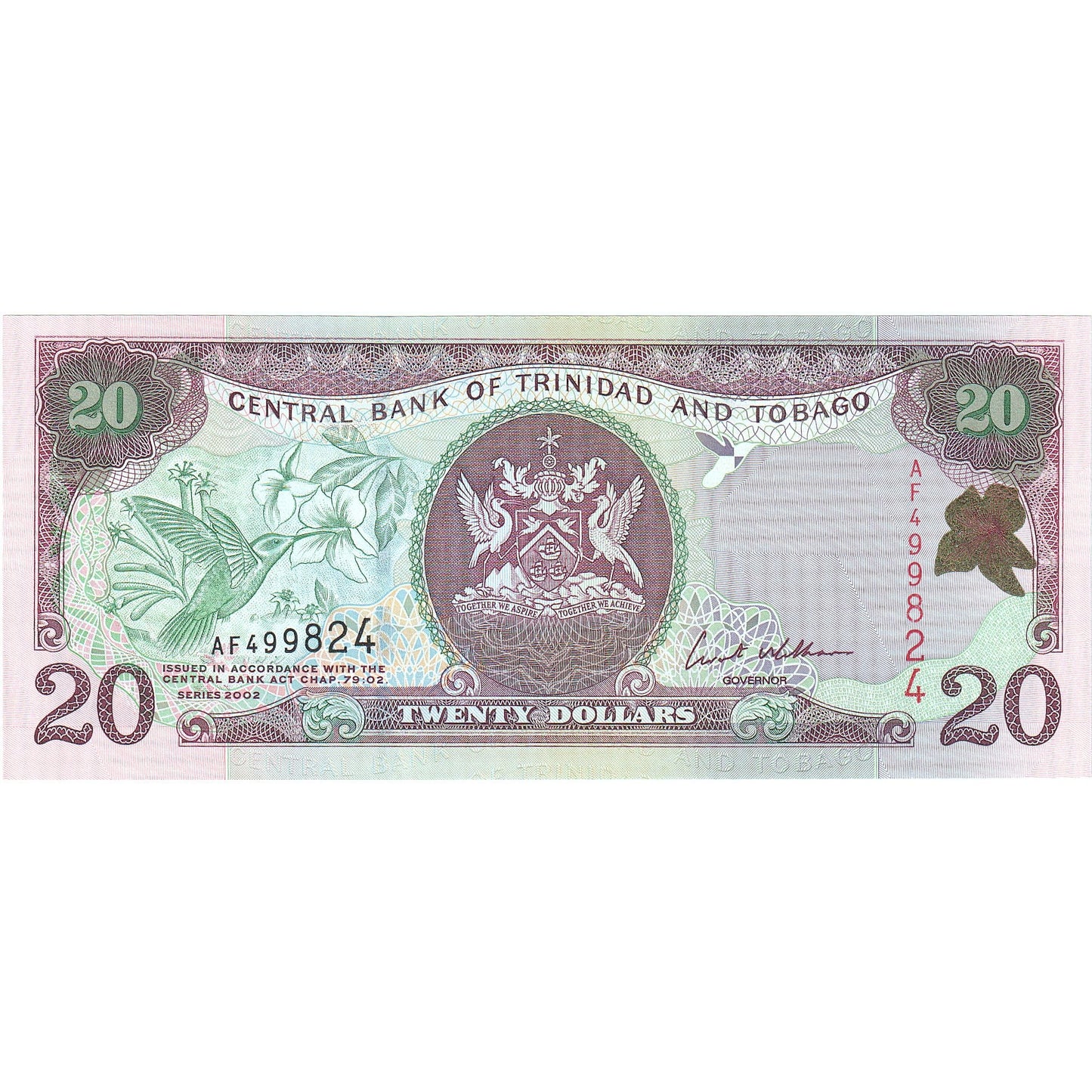 Trinidad și Tobago, 
  
  20 de dolari, 
  
  2002