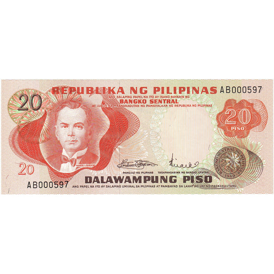 Filipine, 
  
  20 Piso, 
  
  KM:150a