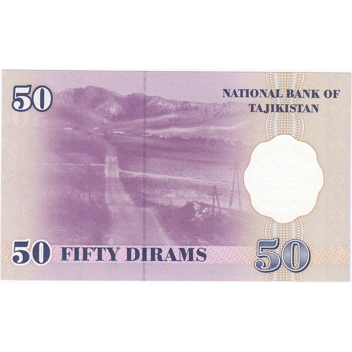 Tadjikistan, 
  
  50 Diram, 
  
  1999