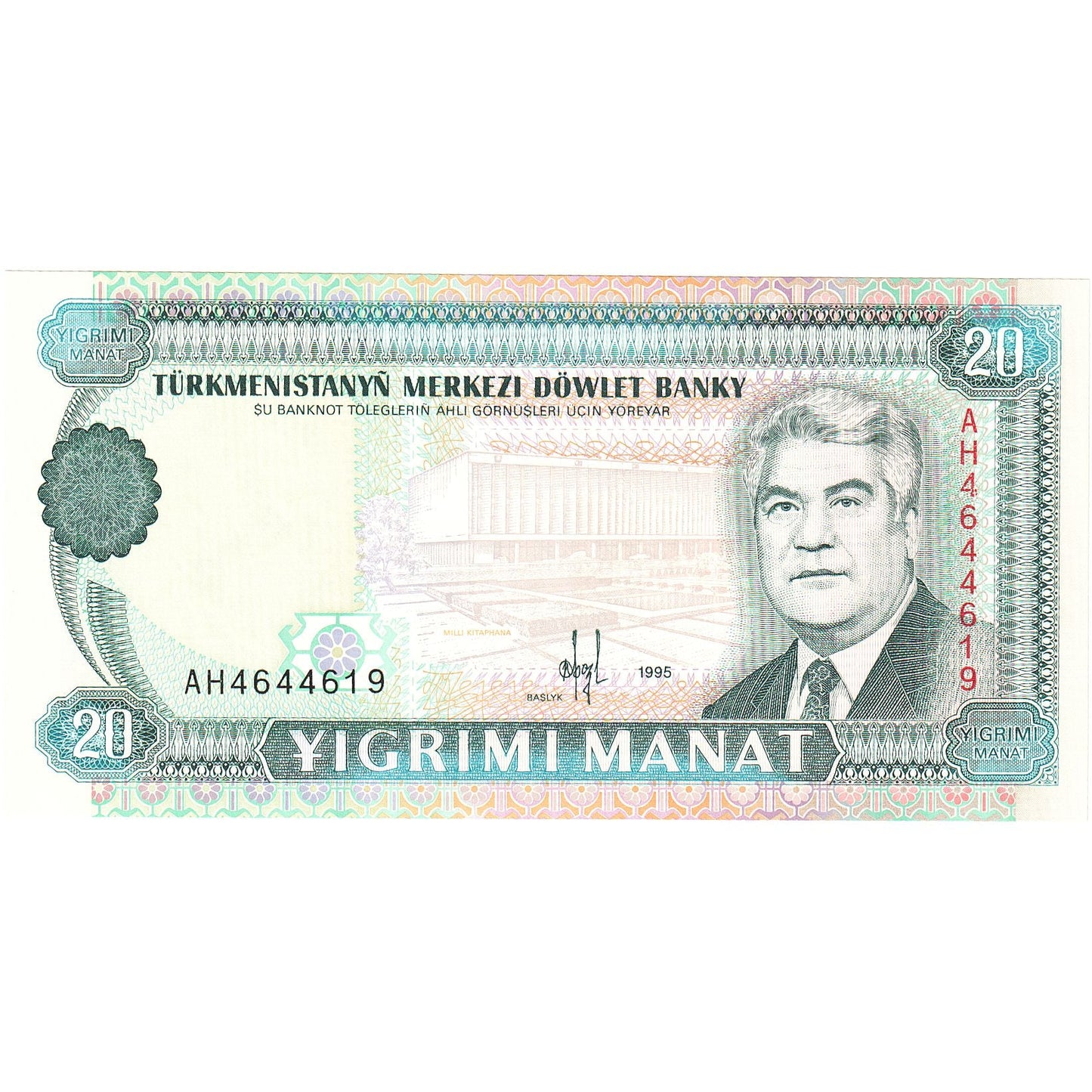 Turkmanistan, 
  
  20 Manat, 
  
  1995