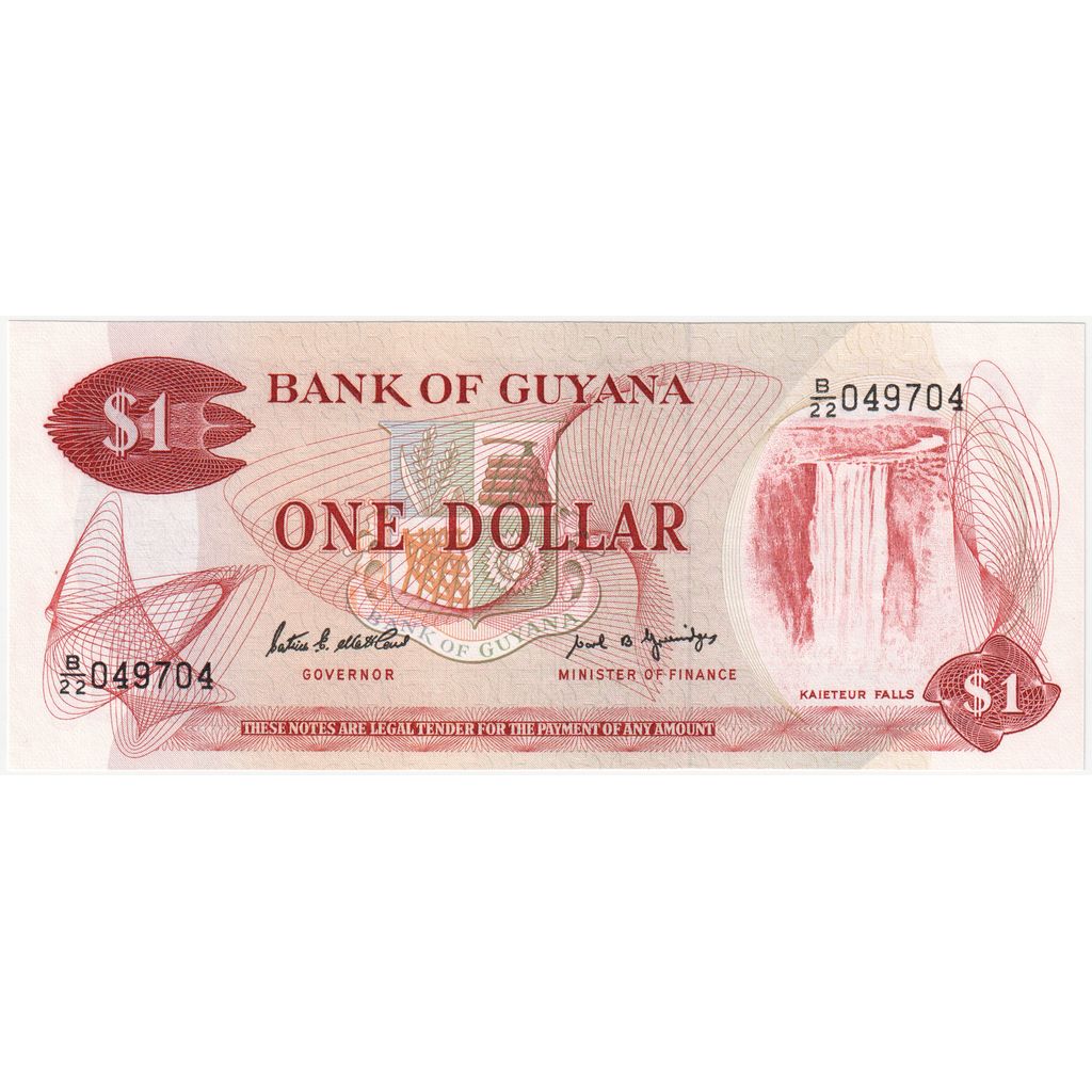 Guyana, 
  
  1 dolar, 
  
  Nedatat (1992)