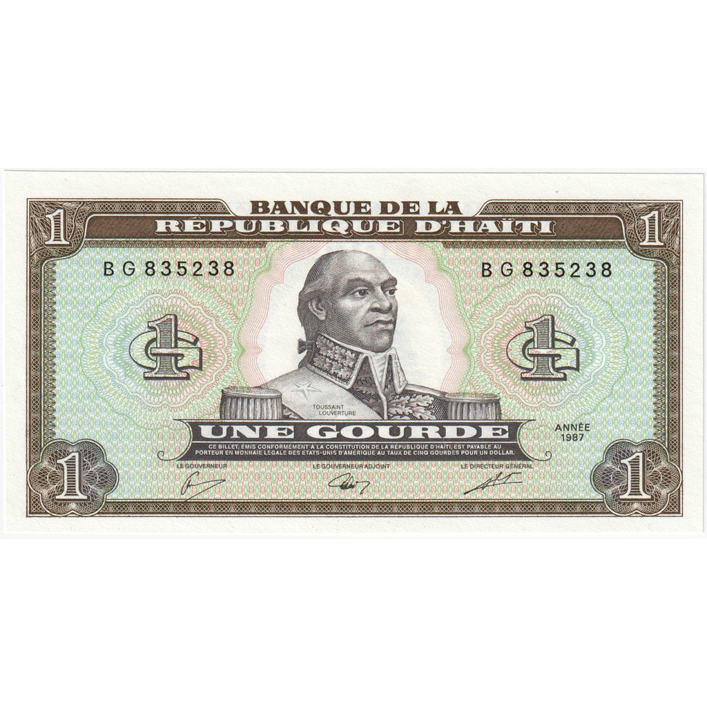 Haiti, 
  
  1 gourde, 
  
  1987