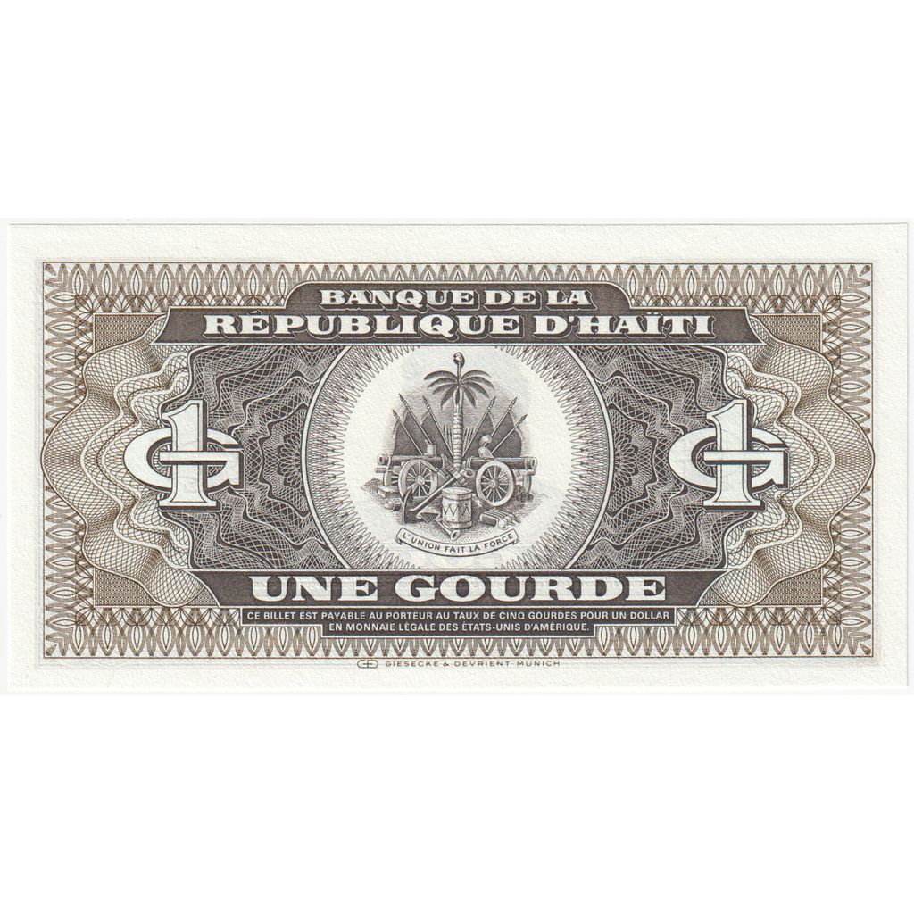 Haiti, 
  
  1 gourde, 
  
  1987