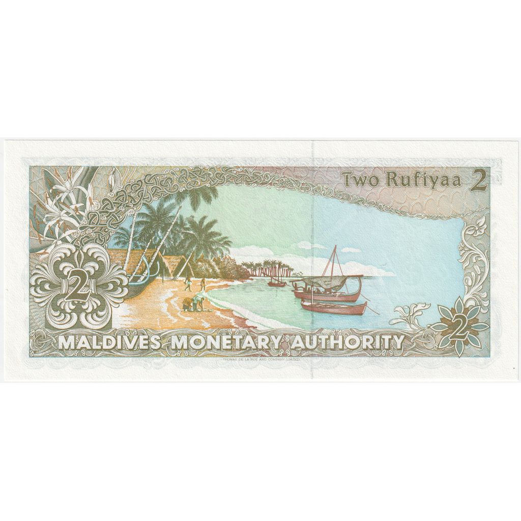 Maldive, 
  
  2 Rufiyaa, 
  
  1990