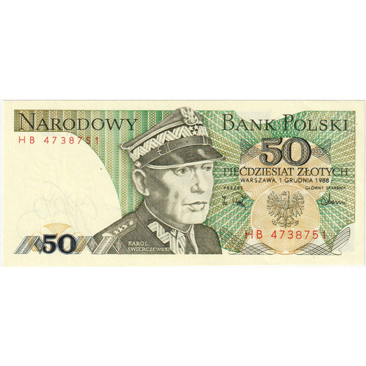 Polonia, 
  
  50 de zlotici, 
  
  1988