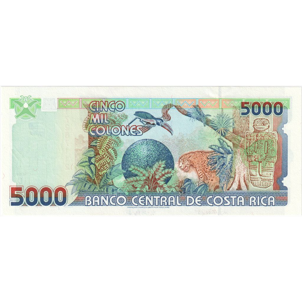 bancnota, 
  
  Costa Rica, 
  
  5000 de coloni