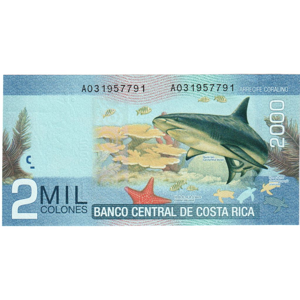 bancnota, 
  
  Costa Rica, 
  
  2000 Coloni