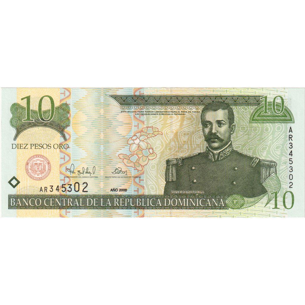 Republica Dominicană, 
  
  10 pesos oro, 
  
  2000