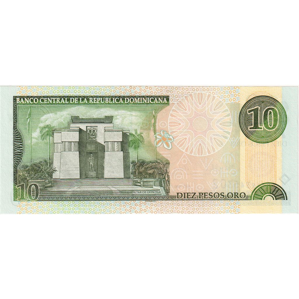 Republica Dominicană, 
  
  10 pesos oro, 
  
  2000