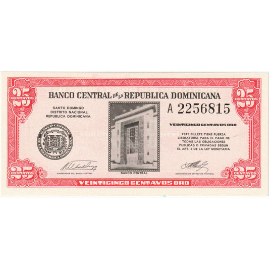 Republica Dominicană, 
  
  25 Centavos Oro, 
  
  Specimen