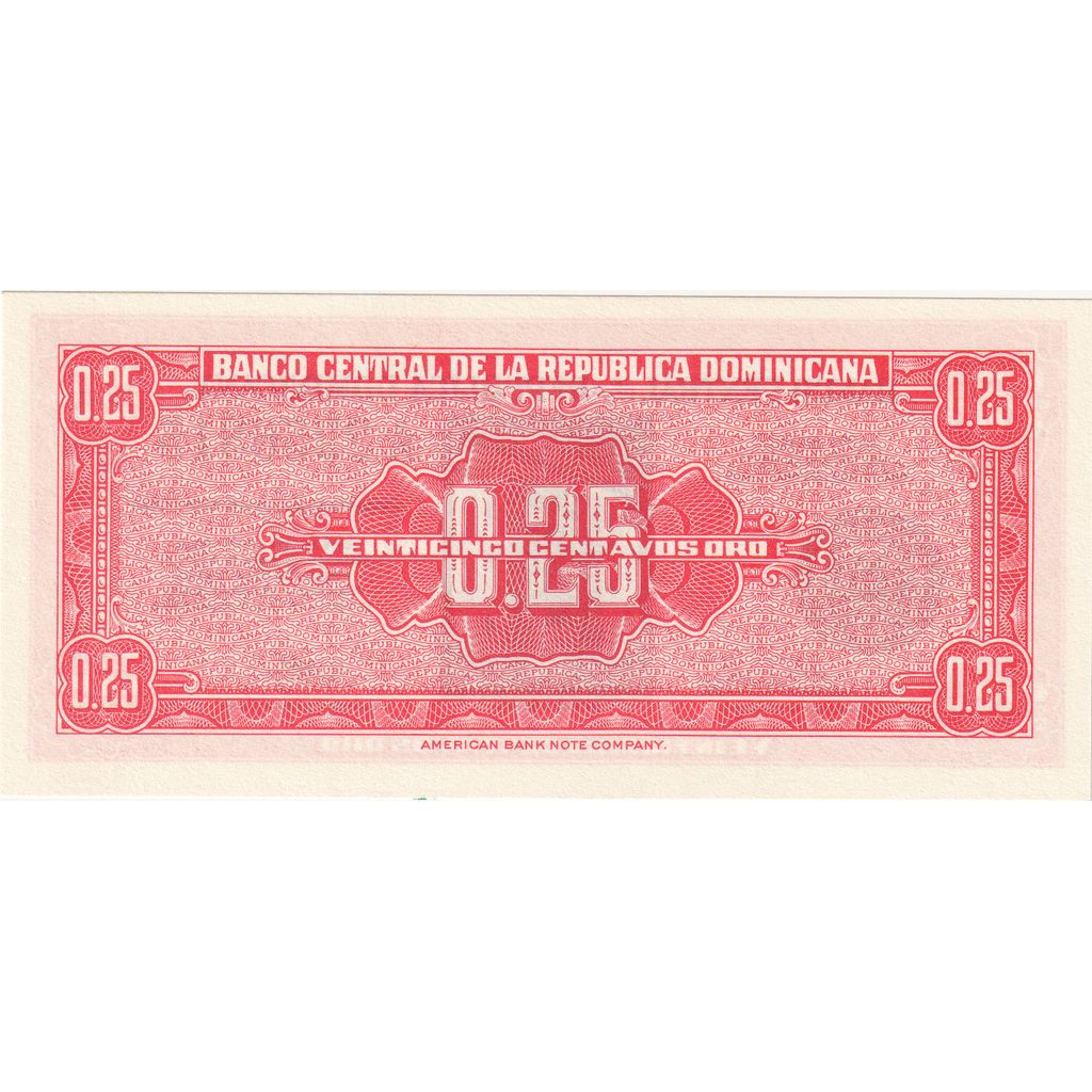 Republica Dominicană, 
  
  25 Centavos Oro, 
  
  Specimen