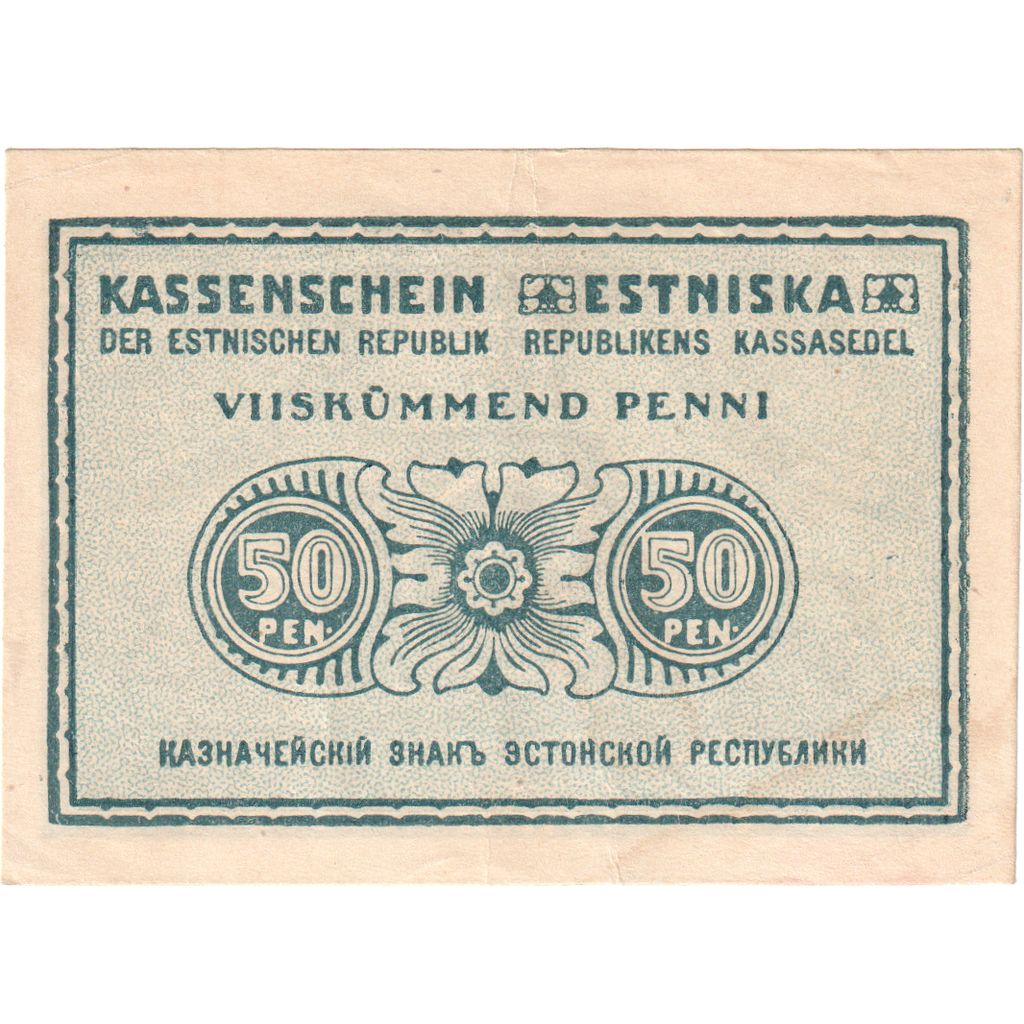 bancnota, 
  
  Estonia, 
  
  50 Penni