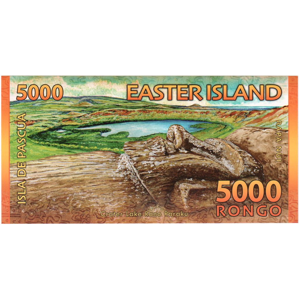 Chile, 
  
  Bancnota turistica, 
  
  5000 RONGO ISLA DE PASCUA