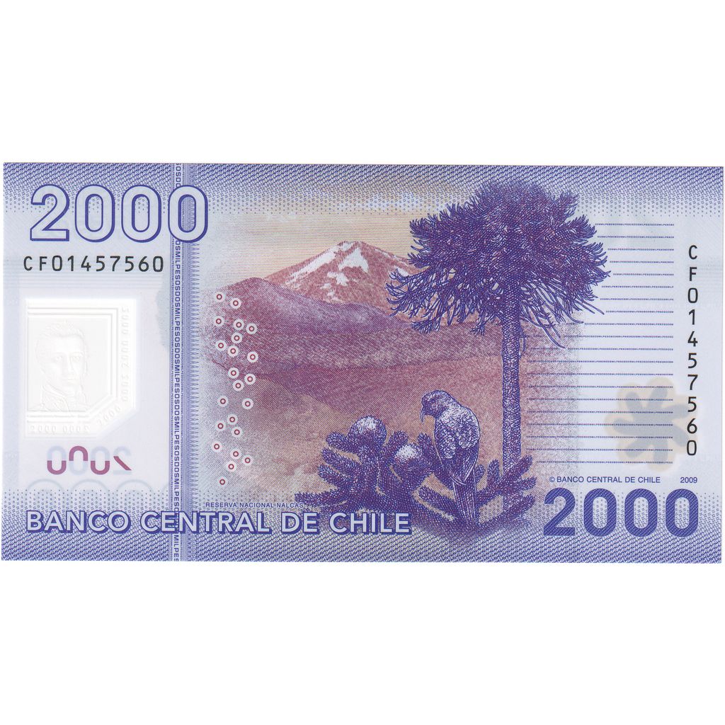 bancnota, 
  
  Chile, 
  
  2000 de pesos