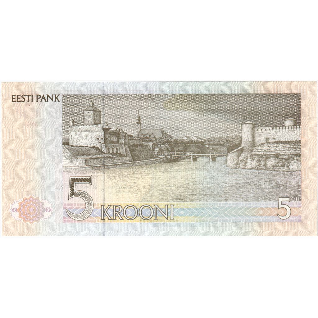 Estonia, 
  
  5 coroane, 
  
  1992