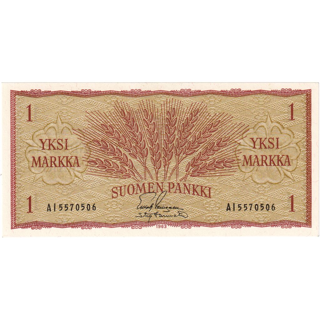 Finlanda, 
  
  1 Markka, 
  
  1963