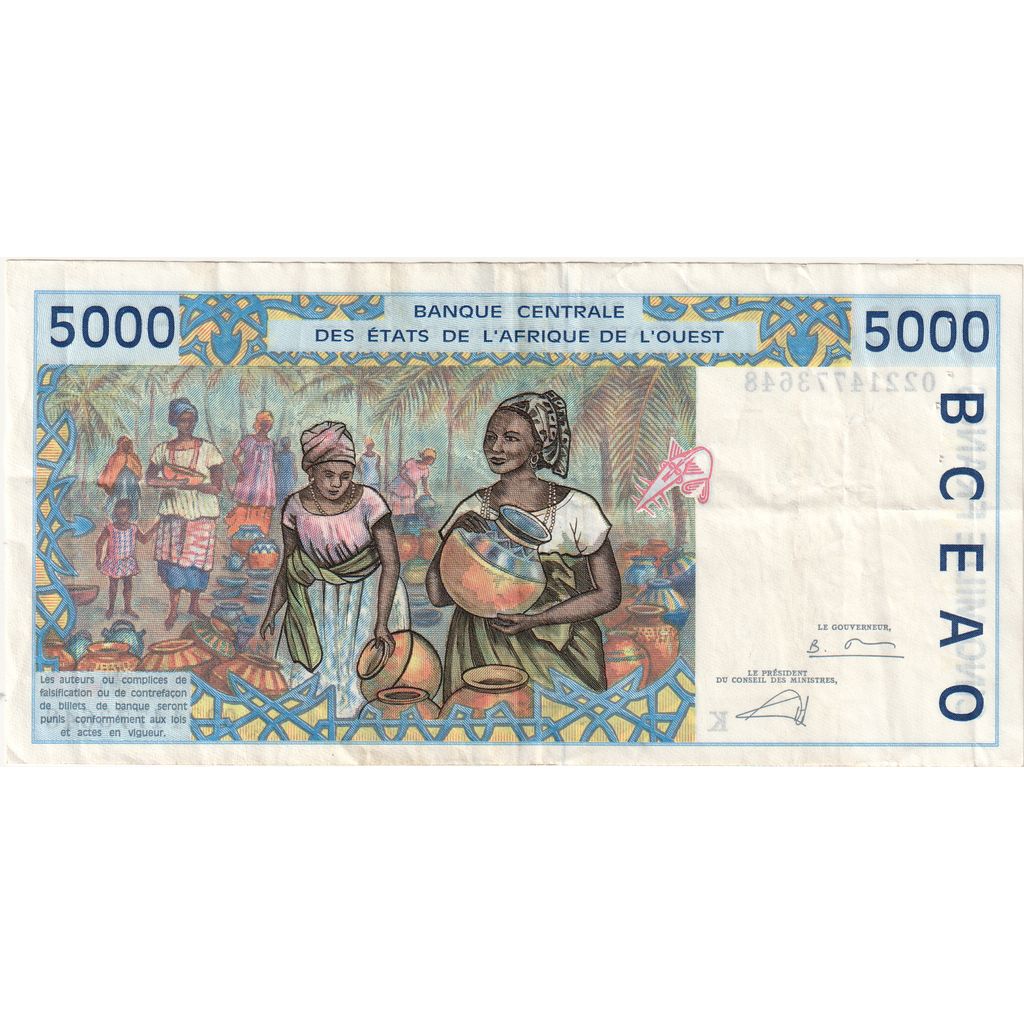 Statele Africii de Vest, 
  
  5000 de franci, 
  
  AU(55-58)