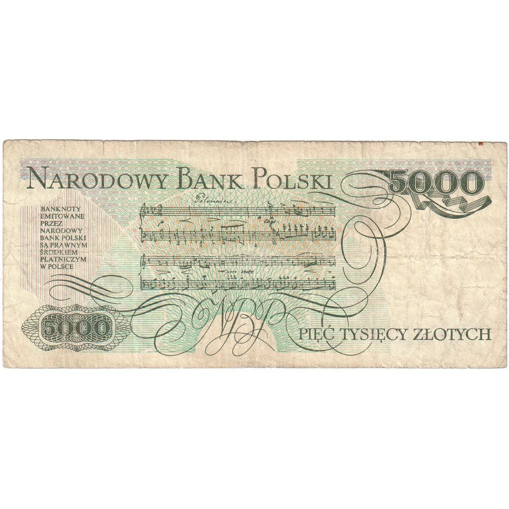 Polonia, 
  
  5000 de zlotici, 
  
  1988-12-01