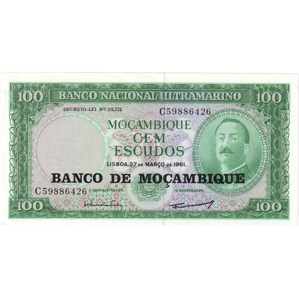 Mozambic, 
  
  100 de escudo, 
  
  1961-03-27