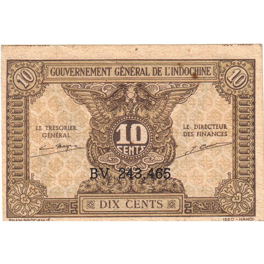 Indochina, 
  
  10 cenți, 
  
  VF(20-25)