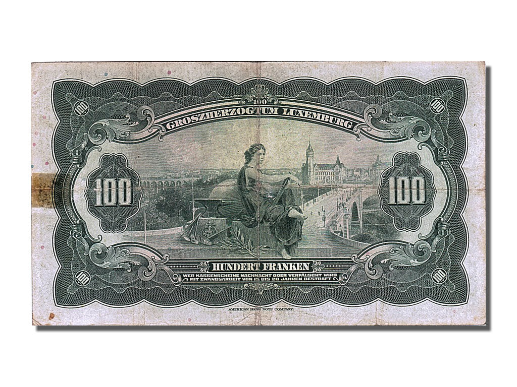 bancnota, 
  
  Luxemburg, 
  
  100 de franci