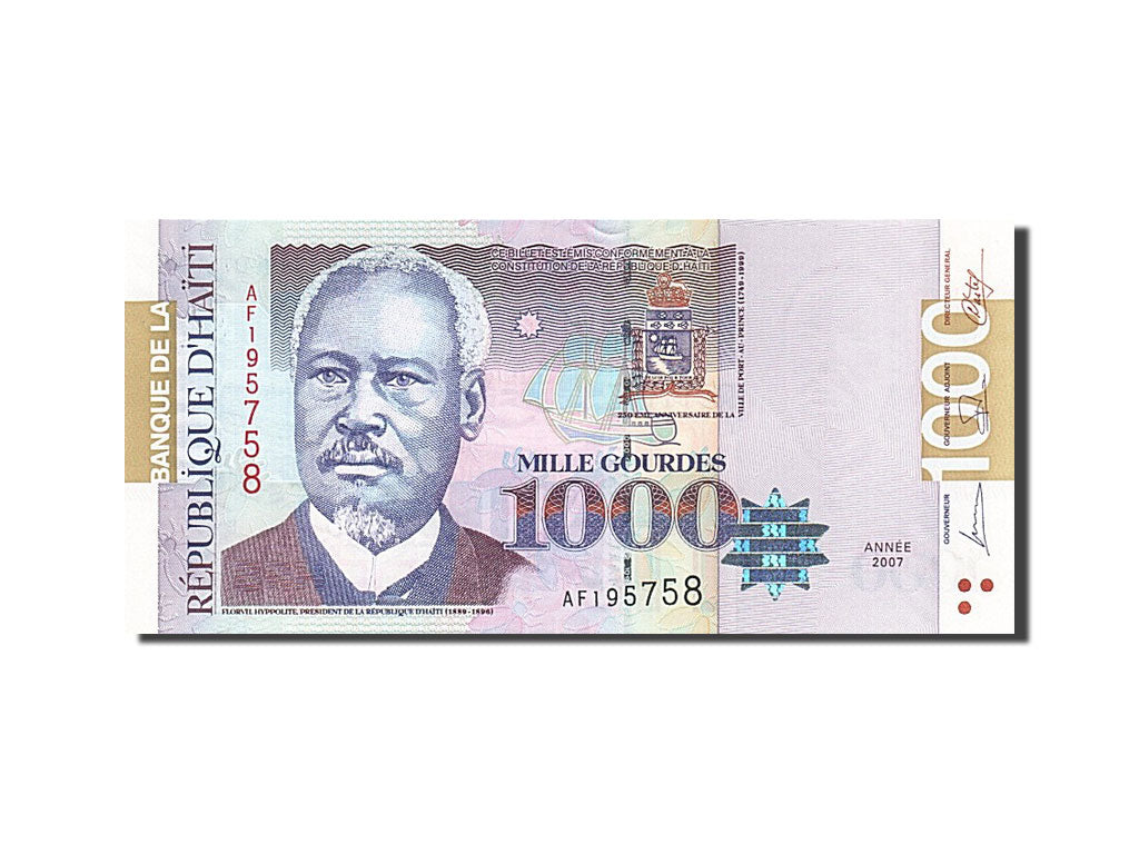 bancnota, 
  
  Haiti, 
  
  1000 de gourde