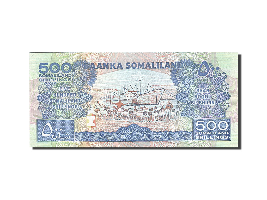 bancnota, 
  
  Somaliland, 
  
  500 șilingi = 500 Shilin