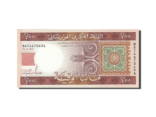 bancnota, 
  
  Mauritania, 
  
  200 Ouguiya