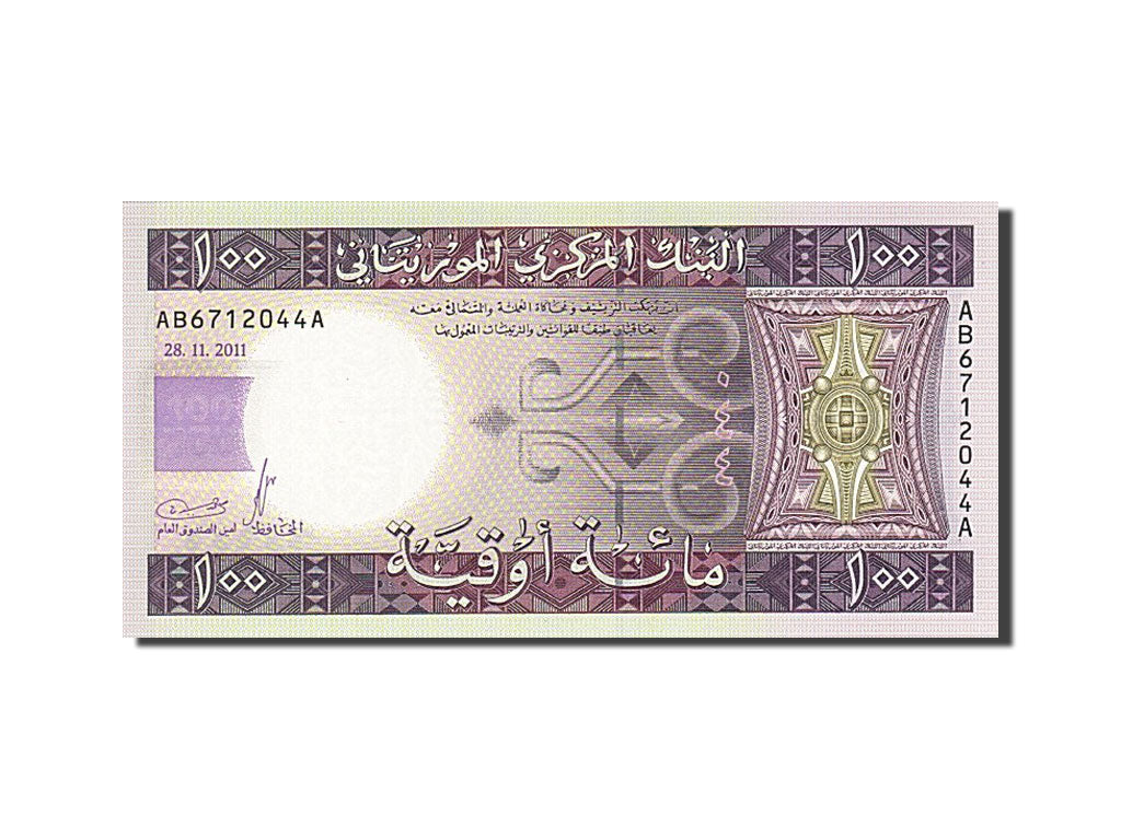 bancnota, 
  
  Mauritania, 
  
  100 Ouguiya