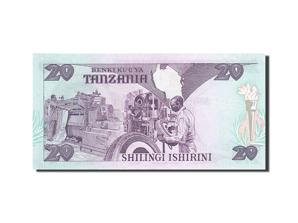 bancnota, 
  
  Tanzania, 
  
  20 Shilingi