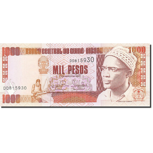 bancnota, 
  
  Guineea-Bissau, 
  
  1000 de pesos