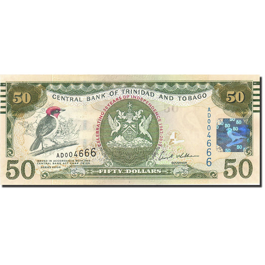 bancnota, 
  
  Trinidad și Tobago, 
  
  50 de dolari