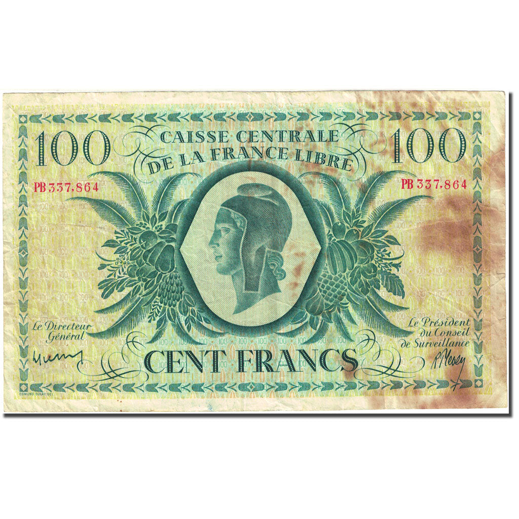 bancnota, 
  
  Africa Ecuatorială Franceză, 
  
  100 de franci