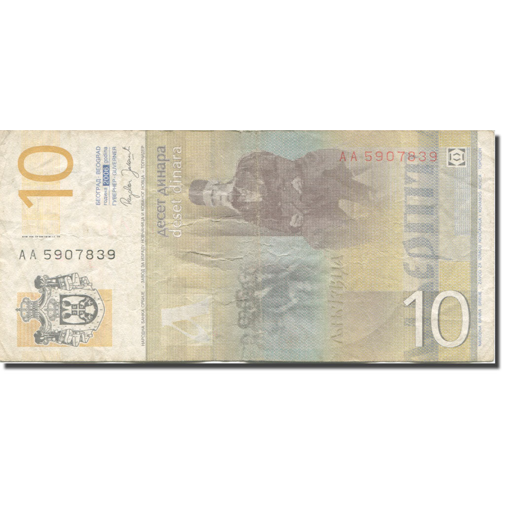 bancnota, 
  
  Serbia, 
  
  10 Dinara