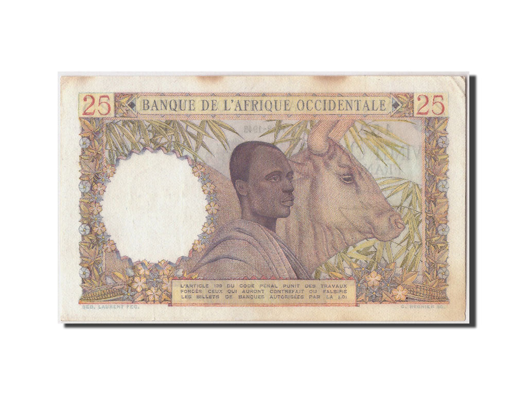 bancnota, 
  
  Africa de Vest franceză, 
  
  25 de franci