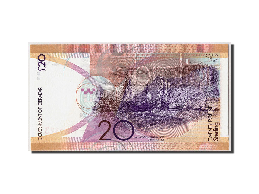 bancnota, 
  
  Gibraltar, 
  
  20 de lire sterline